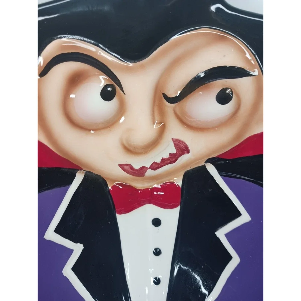 Vampire Halloween Candy Bowl Ceramic Candy Chip Bowl With Box Count Dracula